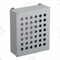 HAMMOND Push Button Enclosure: 30mm, 42 Holes, Carbon Steel, NEMA 12 (MPN 1489P42). Key specifications — attr211299: HAMMOND; attr1043605: Indoor Dust & Water Droplets.