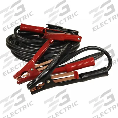 ASSOCIATED EQUIP Booster Cable: Crimped, 4 AWG, Std Jaw, 20 ft Cable Lg, Black - Clamp Jumper Cables