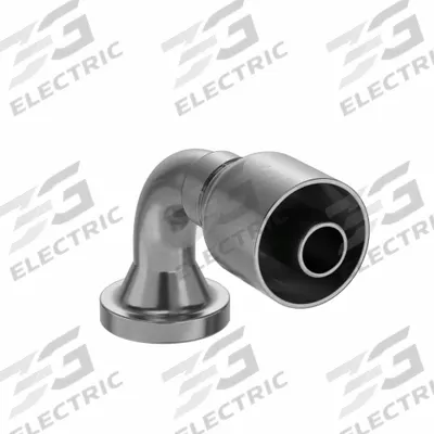 PARKER Hydraulic Crimp Fitting: Steel x Steel, 90° Elbow, -12 For Hose Dash Size - Crimp Hydraulic Hose Fittings with Flange Connection