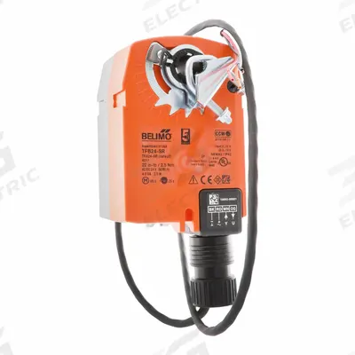 BELIMO Damper Actuator: Dampers, Proportional, Spring Return, 22 in-lb, 24V AC/DC - Fail-Safe Actuators with Spring Return