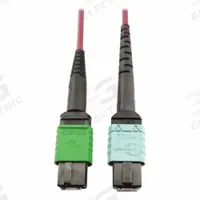 EATON TRIPP LITE Fiber Cable: (1) 16F MPO/APC Female (Green) x (1) 12F MPO/UPC Female (Aqua), Plenum (MPN N846D-05M-16CMG). Key specifications — Fire Rating: Plenum; Jacket Material: PVC; Number of Fibers: Duplex; Fiber Type: OM4; Polarity: Method B; Brand: EATON TRIPP LITE; End 1 Connection Gender: Female; End 2 Connection Gender: Female.
