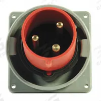 HUBBELL Pin and Sleeve Inlet: Red, 480V AC, Single Phase, 100 A, 2 Pole, 3 Wire, IEC Grounding (MPN HBL3100B7W). Key specifications — Brand: HUBBELL.