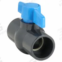 APPROVED VENDOR Manual Two-Way Ball Valve: 1 1/4 in, PVC, Straight, Socket x Socket, One-Piece, Tee (MPN 107-636-NPG). Key specifications — Brand: APPROVED VENDOR; Handle: Tee.
