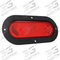 GROTE Stop/Turn/Tail Light: LED, Stop Light, Red, Oval, 2 1/2 in Overall Ht, 7 7/8 in Overall Wd (MPN 53622). Key specifications — Standards: FMVSS 108; Electrical Connection: Male Pin; Brand: GROTE; Installation Type: Permanent; Lens Color: Red; Mount Type: Bracket; Lighting Technology: LED; Light Type: Stop Light.