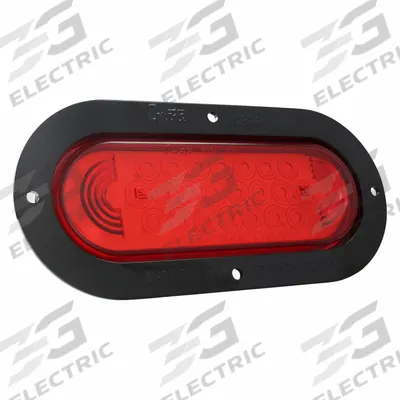 GROTE Stop/Turn/Tail Light: LED, Stop Light, Red, Oval, 2 1/2 in Overall Ht - Stop Lights
