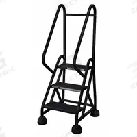 COTTERMAN Rolling Ladder: 2.3 ft Platform Ht, Partially Assembled, Steel, Wt-Actuated Auto-Lock (MPN ST-321 A2 C7 P5). Key specifications — Includes Handrails: Handrails Included; Material: Steel; Brand: COTTERMAN; Color: Black.