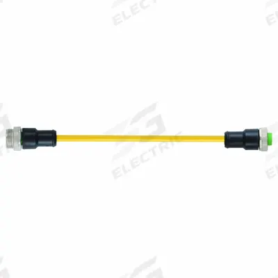 MURRELEKTRONIK Cordset: 7/8" Male Straight x Female Straight, 3 Pins, Yellow, TPE, 1 m Cable Lg - Double-Ended Cordsets with TPE Jacket for Heaviest-Duty Applications