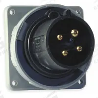 HUBBELL Pin and Sleeve Inlet: Black, 600V AC, Three Phase, 100 A, 3 Pole, 4 Wire, IEC Grounding (MPN HBL4100B5W). Key specifications — Brand: HUBBELL.