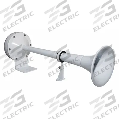 WOLO Electric Horn: 12V DC, High Tone, Electric, White, Enamel/Painted - Electric-Powered Horns
