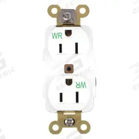 HUBBELL Receptacle: Duplex, 5-15, White, 125V AC, 15 A, 2 Pole / 3 Wire (MPN HBL5262WWR)