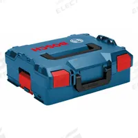 BOSCH Tool Box: 14 in W 17 1/2 in D 6 in H, Plastic, Blue, Padlock, 1 Compartments (MPN L-BOXX-2). Key specifications — attr1116905: Blue; attr1116946: BOSCH; attr1116904: Padlock.