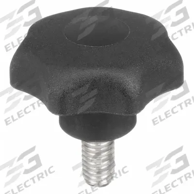 KIPP Hand Knob: 7 Point, Plastic w/ SS Thread, 1/4"-20 Thread, 20 mm Thread Lg - 7-Arm Knobs with Threaded Stud