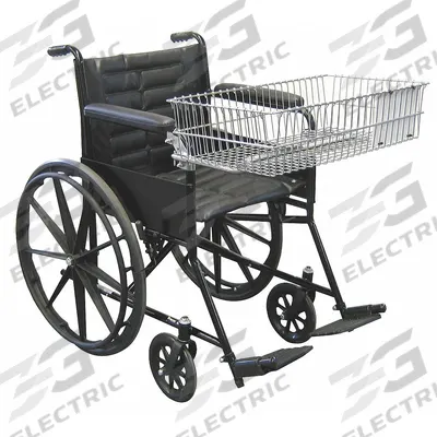 R.W. ROGERS COMPANY Wheelchair Shopping Cart: Chrome, Manual, 65 lb Basket Capacity - Wheelchair Shopping Carts