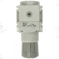 SMC Regulator: Die-Cast Aluminum, 1/4 in NPT, 7.251887 psi to 123.2821 psi, 1 MPa Max Op Pressure (MPN AR30-N02-Z-D). Key specifications — attr111664: No; attr111400: AR-D; attr111627: SMC.