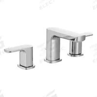 RIZON Straight Spout Bathroom Faucet: Rizon, Brass, Chrome Finish, 1.2 gpm Flow Rate, Widespread (MPN T6920). Key specifications — Includes: Drain; Brand: RIZON; Series: Rizon.