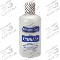 PHYSICIANSCARE Single Use Eyewash Bottle: 1 No. of Bottles Included, 32 oz Size (MPN 24-201). Key specifications — For Use With: Eyewash; Includes: 32 oz Eyewash Bottle; Standards: ANSI Z358.1-2009 (As a Personal Eye Wash Only); Media Type: Opthalmic Solution; Contents: Media Included; Housing Style: Open; Brand: PHYSICIANSCARE.