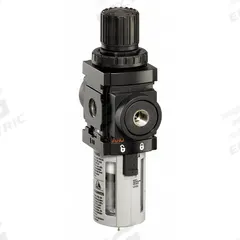 ARO Filter-Regulator: 2000 Series, 3/8 in NPT, 132 cfm, 0.3 micron, 0 psi to 140 psi, Manual Drain (MPN P39333-100). Key specifications — attr109419: ARO; attr109429: Aluminum; attr109463: No; attr109468: 2000.