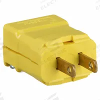 HUBBELL Straight Blade Plug: 1-15P, 125V AC, 15 A, 2 Pole, 2 Blade, Yellow (MPN HBL5865VY)