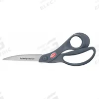 CLAUSS Shears: Right-Hand, 9 in Overall Lg, Straight, Titanium Bonded, Pointed, Gray, Offset Handle (MPN 18078-100). Key specifications — attr308500: Titanium Bonded; attr308502: Gray; attr308505: Right-Hand; attr308522: Vinyl; attr324896: CLAUSS.