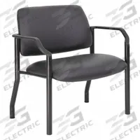 BOSS Frame Chair: Black, Black, 0 Casters/Glides, Arms, 32 in Overall Wd, 32 1/2 in Overall Ht (MPN B9591AM-BK-500). Key specifications — Brand: BOSS; Features: Arms; Back Material: Antimicrobial Vinyl; Seat Material: Antimicrobial Vinyl; Chair Material: Antimicrobial Vinyl.