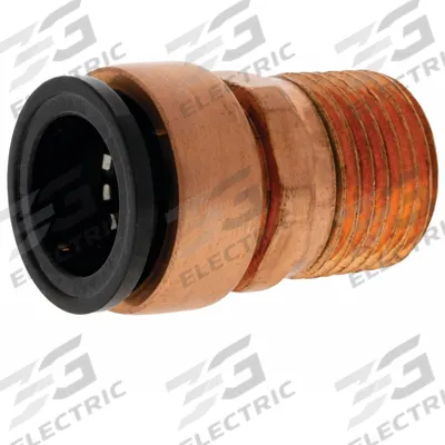 NIBCO Push-Fit Adapter Fitting: 3/4 in OD x 3/4 in Pipe Size, Push-to-Connect x MNPT - Copper Push-to-Connect Tube Fittings