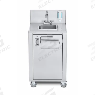 CROWN VERITY Portable Hand Sink: Water Heater Included, Dual Manual Handle - One-Bowl Portable Hand Sinks with Faucets