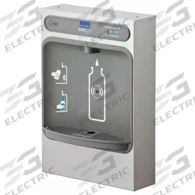 ELKAY Bottle Filler: On-Wall, Non-Refrigerated, Stainless Steel, Gray - On-Wall Bottle Fillers