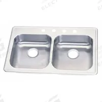 ELKAY Bowl Drop-In Sink: 33 in Overall Lg, 21 1/4 in Overall Wd, 5 1/4 in Bowl Dp, 14 in Bowl Lg (MPN GE233214). Key specifications — Brand: ELKAY; Color Family: Silver/Gray.