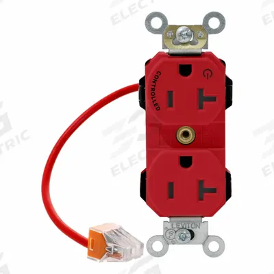 LEVITON Plugs and Receptacles: Duplex, 5-20, Red, 125V AC, 20 A, 2 Pole / 3 Wire (MPN M5362-1CR) - General Purpose Receptacles