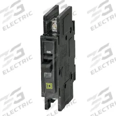 SQUARE D Miniature Circuit Breaker: 15 A, 120/240V AC, Single Phase, 22kA at 120/240V AC, 1 Poles (MPN QOU115VH). Key specifications — Phase: Single; Amps: 15 A; AC Voltage Rating: 120/240V AC; Max. AIR Rating: 22kA at 120/240V AC; For Use With: Air Conditioning and Refrigeration Equipment; Brand: SQUARE D.