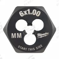 MILWAUKEE Hex Threading Die: M6x1 Metric, 1 in Hex Wd, Black Oxide Carbon Steel (MPN 49-57-5336)