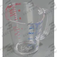 CARLISLE Measure Cup: Dry/Liquid, 16 fl oz Capacity, Polycarbonate, Clear, 4 3/4 in Overall Lg (MPN 4314207). Key specifications — Dry/Liquid: Liquid; Material: Polycarbonate; Color: Clear; Brand: CARLISLE; NSF Certified: Yes; Graduation Subdivisions: 2 cups.