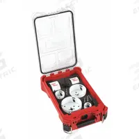 MILWAUKEE Hole Saw Kit: 10 Pieces, 1 5/8 in Max. Cutting Dp, Bi-Metal, 3.5 Teeth per Inch (MPN 49-22-5606). Key specifications — attr1098178: 3.5; attr1098172: MILWAUKEE.