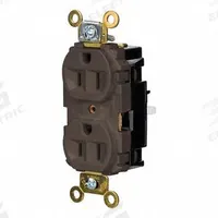 HUBBELL Receptacle: Duplex, 5-15, Brown, 125V AC, 15 A, 2 Pole / 3 Wire (MPN HBL5262ST)