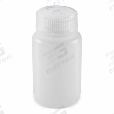 GLOBE SCIENTIFIC Dispensing Bottle: HDPE, 125 mL, 4.22 fl oz, Closure Included, Colorless - HDPE Wide Mouth Round Lab Bottles