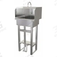 SANI-LAV Hand Sink: 43 1/2 in Overall Ht, 17 in Bowl Lg, 7 in Bowl Dp, 0.5 gpm Flow Rate, 16 ga (MPN 727.5). Key specifications — Includes Side Splash: Side Splash Included; Brand: SANI-LAV.
