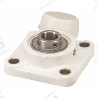 NTN 4 Bolt Flange Bearing: Radial Ball, 1 in Bore, Polymer, Set Screws, 3 47/64 in Lg, 1 7/16 in Wd (MPN SUCFPL205-16CCFG1). Key specifications — Bore Type: Cylindrical; Brand: NTN; Lubricant Material: FDA/USDA-H1 Solid Grease; Mounting Bolt Size: 3/8 in; System of Measurement: Inch; Included Bearing Cap: Closed Cap.
