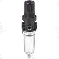 SPEEDAIRE Filter-Regulator: Miniature Series, 1/4 in NPT, 14 cfm, 5 micron, 5 psi to 125 psi, Zinc (MPN 4ZK75). Key specifications — attr109419: SPEEDAIRE; attr109429: Zinc; attr109463: No; attr109467: Rubber; attr109468: Miniature.
