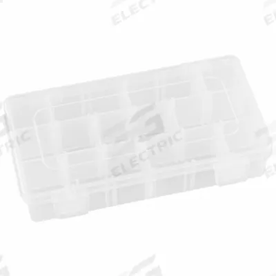FLAMBEAU Compartment Box: 4 1/8 in x 7 in x 1 1/2 in, Clear - Small Parts Compartmented Boxes with Adjustable Dividers