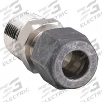 PARKER Compression Fitting Adapter: 1/4 in OD x 1/4 in Pipe Fitting Size, Compression x MNPT (MPN 4-4 FH4BZ-SS). Key specifications — Series: CPI(TM); Compatible Fitting Brands: CPI™; Brand: PARKER.