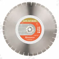 HUSQVARNA Diamond Saw Blade: Block/Stone, 20 in Blade Dia., 1 in Arbor Size, Wet/Dry, Better (MPN Elite Cut Block 20). Key specifications — attr1097734: Wet/Dry; attr1097738: Masonry Saw; attr1097751: HUSQVARNA.