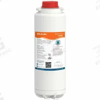 ELKAY Quick-Connect Water Filter: 0.5 micron, 1.5 gpm, 1,500 gal, 9 1/2 in Overall Ht (MPN 51299C). Key specifications — Filter Media: Carbon; Reduces: Rust; Brand: ELKAY.