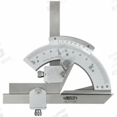INSIZE Bevel Protractor: 5 7/8 in Blade Lg, 0°to 320°, 2 min Graduations, +/-2 min Accuracy (MPN 2374-320). Key specifications — attr1182193: Stainless Steel; attr1182194: +/-2 min; attr1182195: 5-7/8 in; attr1182198: 2 min; attr1182218: INSIZE.