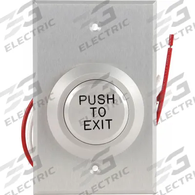 DORTRONICS Exit Push Button: 3 in Ht, 1/2 in Dp, 3 in Wd, ADA Compliant, Gray, Gray – Aluminum - Push-to-Exit Buttons