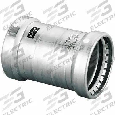 VIEGA MEGAPRESS Crimp Coupling Fitting: 4 in Pipe x 4 in Pipe Size, Press-fit x Press-fit - Stainless Steel Press Fittings