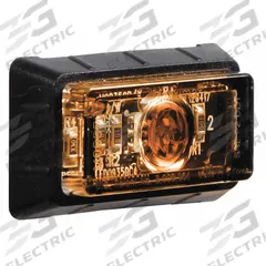 MAXXIMA Clearance Marker Light: Clearance Light, LED, Rectangular, Surface Mount, Amber/Clear, Hole (MPN M09350YCL). Key specifications — Lens Color: Amber; Brand: MAXXIMA; Electrical Connection: Bullet Connector; Lighting Technology: LED; Mount Type: Hole; SAE Lens Code: P2.