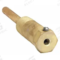 JOHNSON CONTROLS Immersion Well: Direct Mount with Setscrew, Brass, Brass, 0.26 in Inside Dia (MPN TE-6300W-101). Key specifications — Maximum Insertion/Bulb Length: 2-3/8 in, 4-2/3 in; Shank Material: Brass; Connection Material: Brass; Thermowell Type: Direct Mount with Setscrew; Brand: JOHNSON CONTROLS.