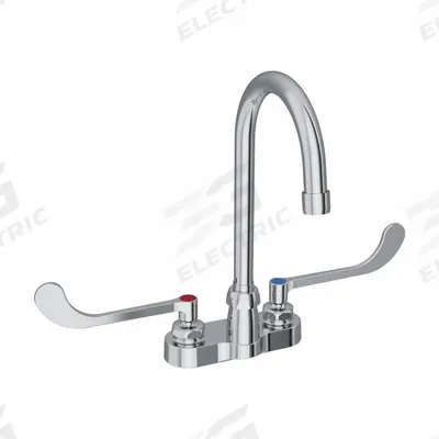 ELKAY Handle-Operated Faucet: Elkay, Brass, Centerset, Deck, 2 Mounting Holes - Centerset Kitchen Faucets