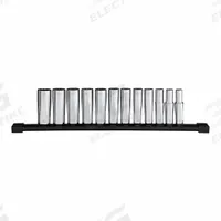 MILWAUKEE Deep Well Socket Set Metric 12pt: 3/8 in Drive Size, Small Set (0-50 pieces) Set Size (MPN 48-22-9521). Key specifications — attr1204251: MILWAUKEE; attr1215453: 3/8 in; attr1215454: 8 mm to 19 mm; attr1224229: Friction.