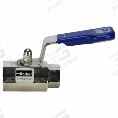 Parker Manual Two-Way Ball Valve: 1/2 in, 316 Stainless Steel, Straight, FNPT x FNPT - Straight-Body Stainless Steel Ball Valves
